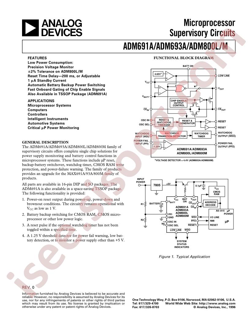 ADM691A, 693A, 800L,M