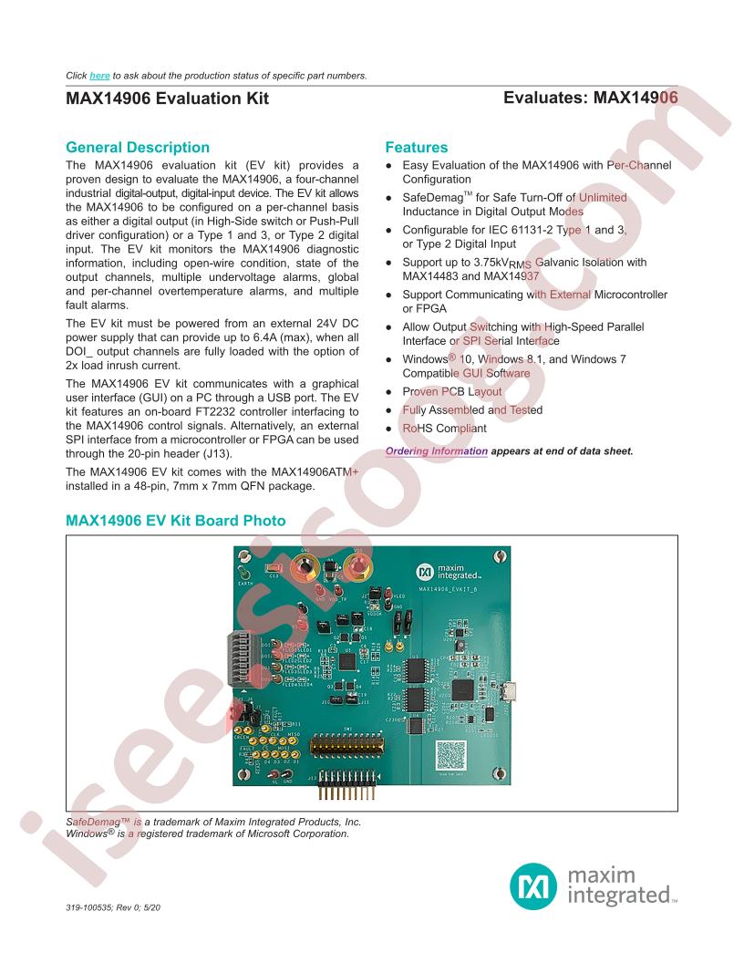 MAX14906 Evaluation Kit