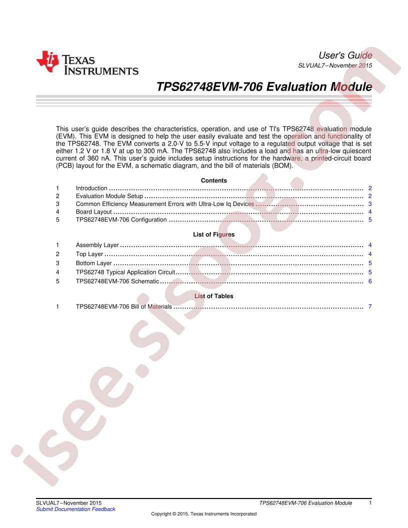 TPS62748EVM-706 User Guide