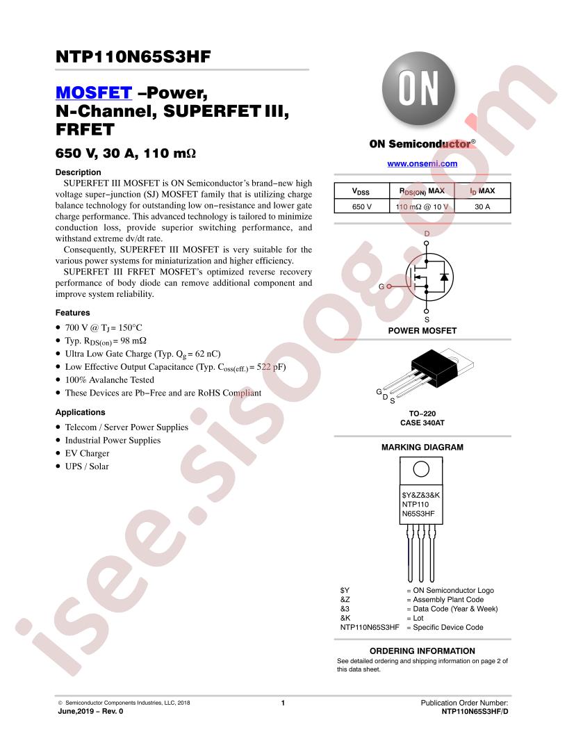 NTP110N65S3HF