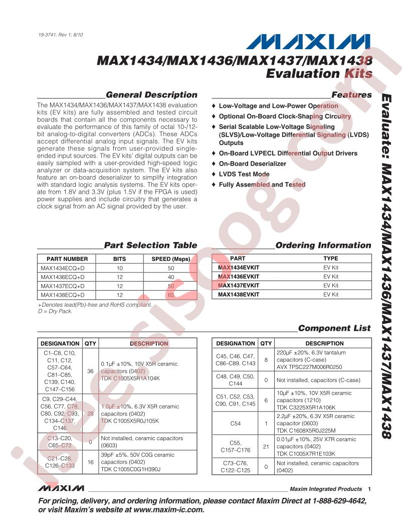 MAX1434-38 Eval Kit