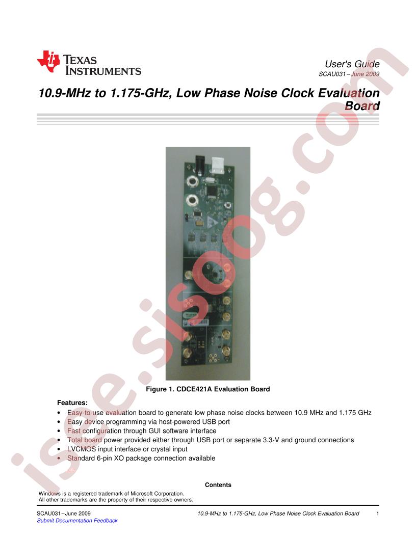 10.9MHz - 1.175GHz Eval Brd Guide