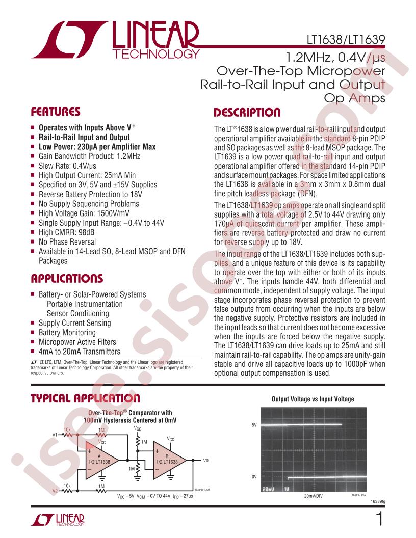 LT1638-39 Datasheet