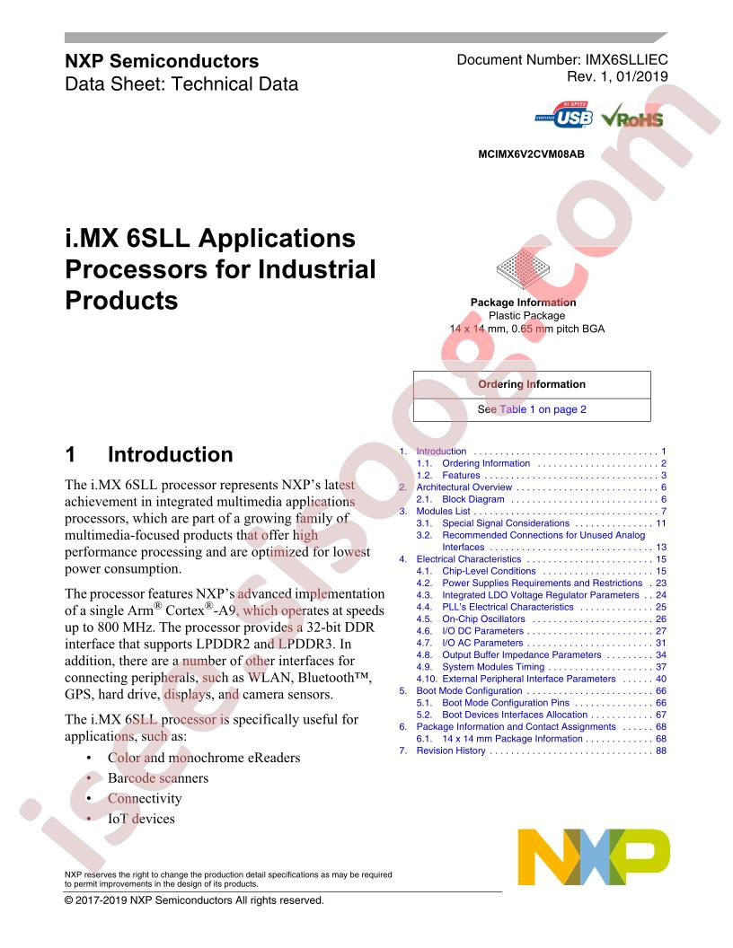 i.MX 6SLL for  Industrial Products