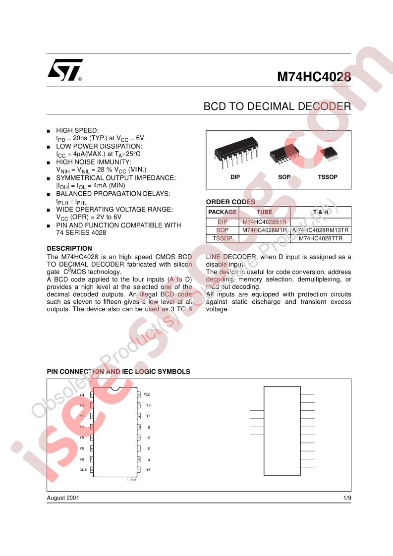 M74HC4028