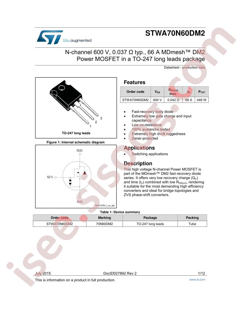 STWA70N60DM2