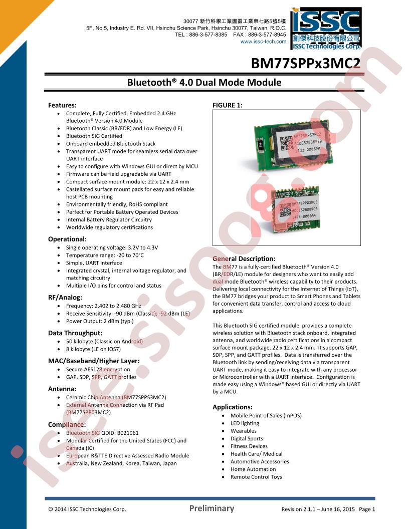 BM77SPPx3MC2 Datasheet
