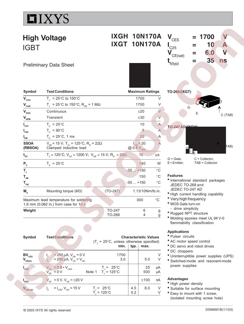 IXG(H,T)10N170A