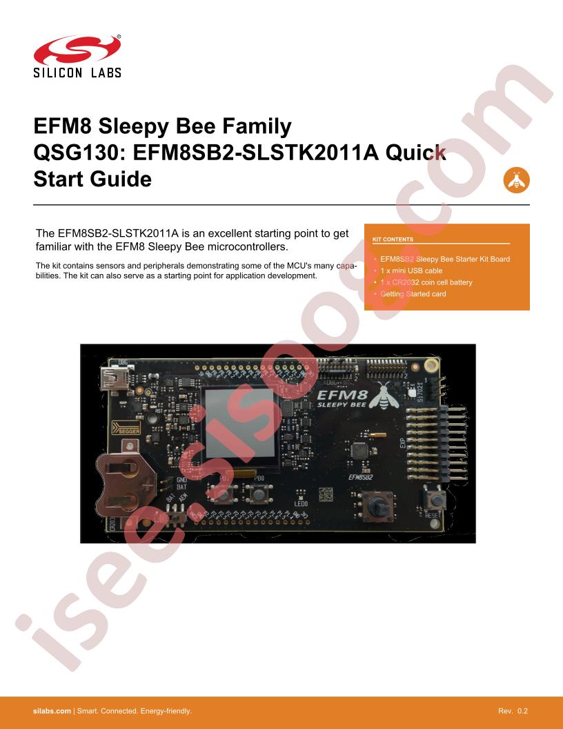 EFM8SB2-SLSTK2011A Quick Start Guide