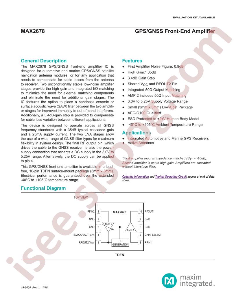 MAX2678 Datasheet