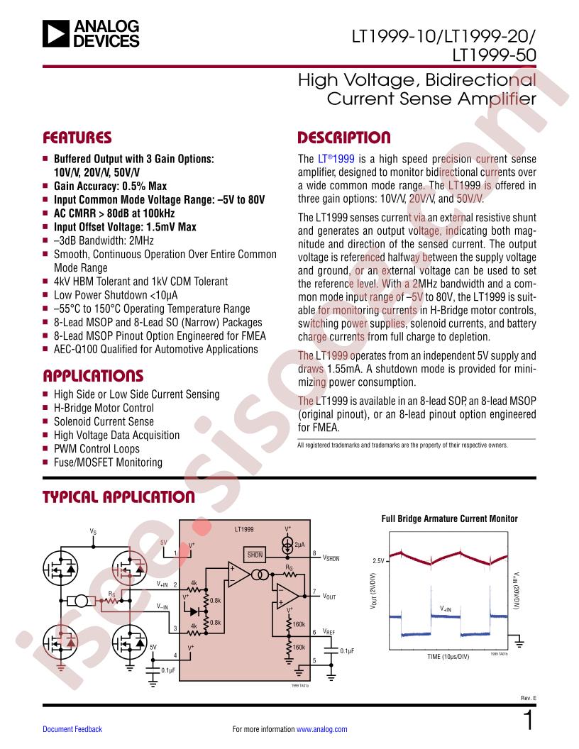 LT1999-10,20,50 Datasheet