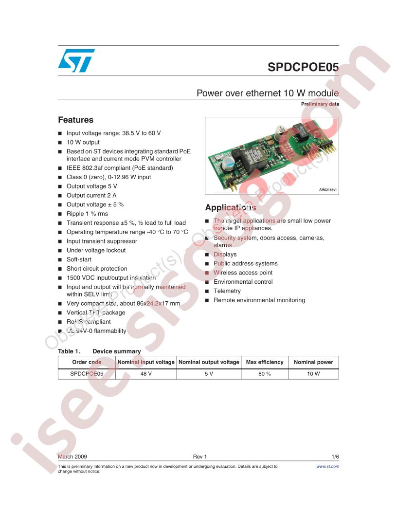 SPDCPOE05 Preliminary Data