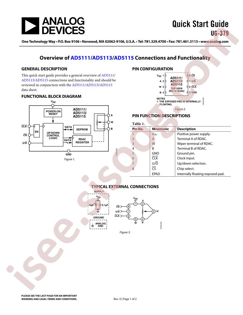 AD5111,13,15 User Guide