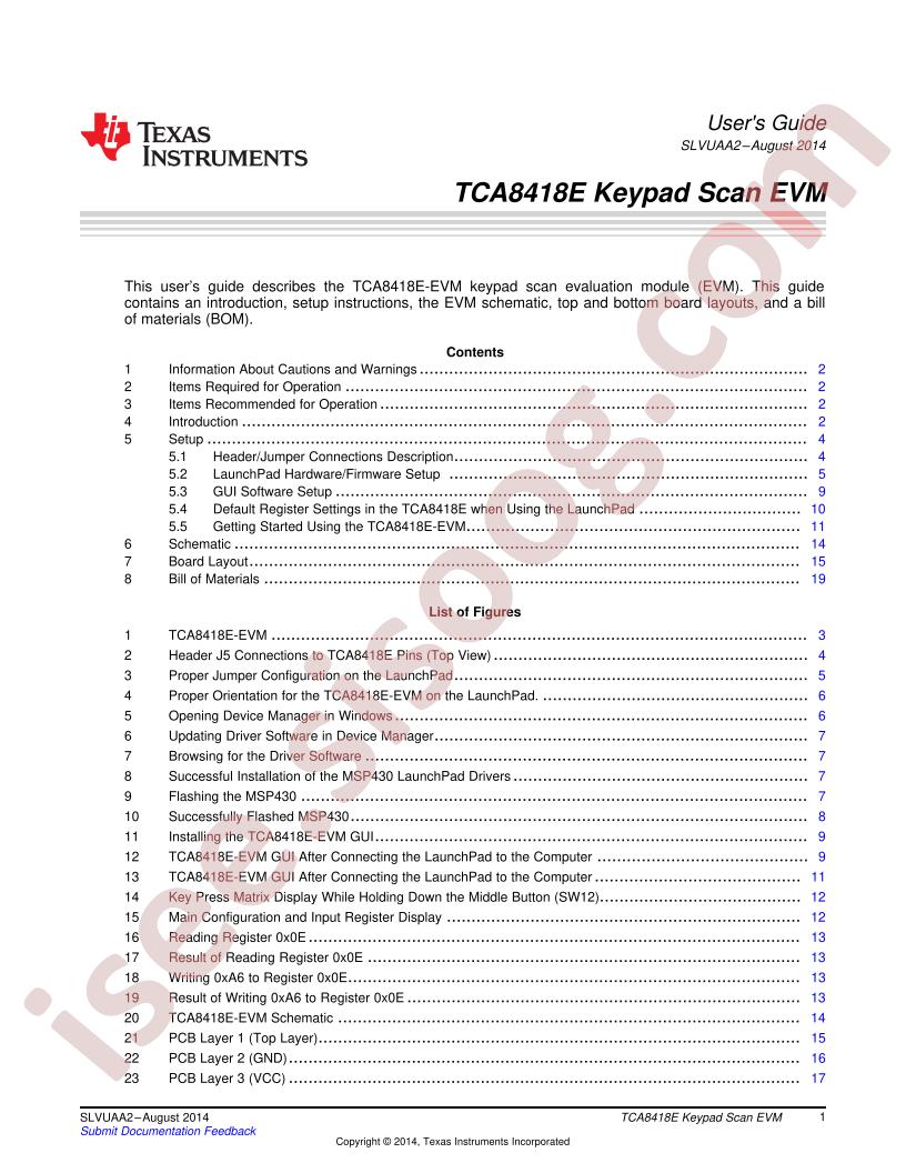 TCA8418E-EVM User Guide