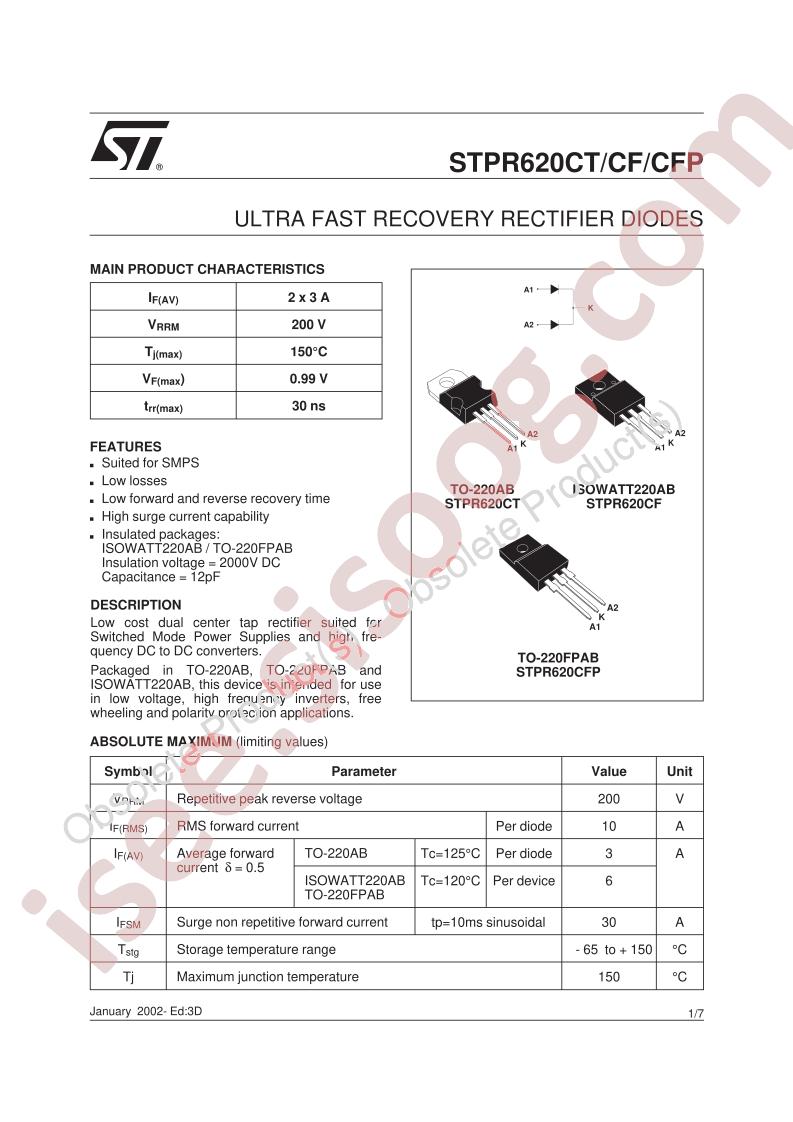 STPR620CT/CF/CFP