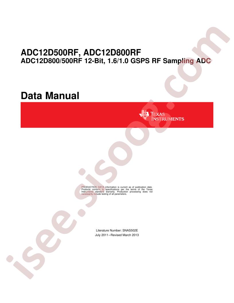 ADC12D5,800RF Datasheet