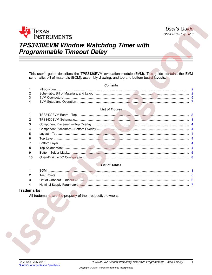TPS3430EVM User Guide
