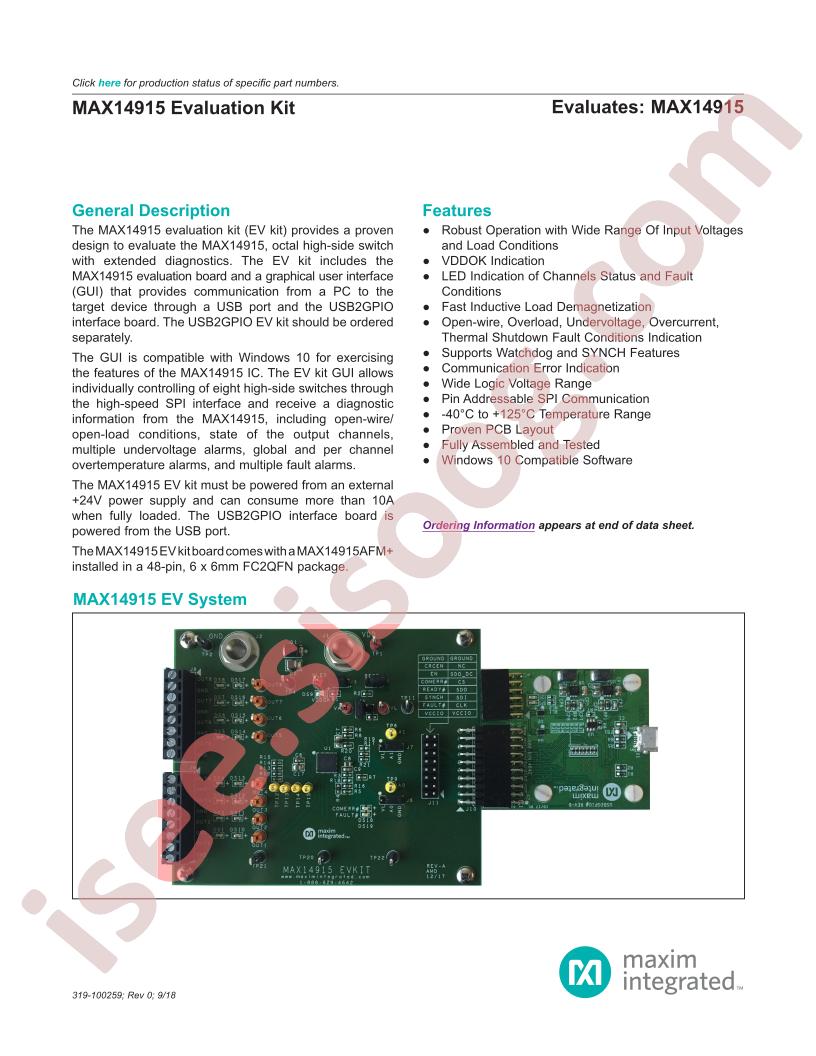 MAX14915 Evaluation Kit