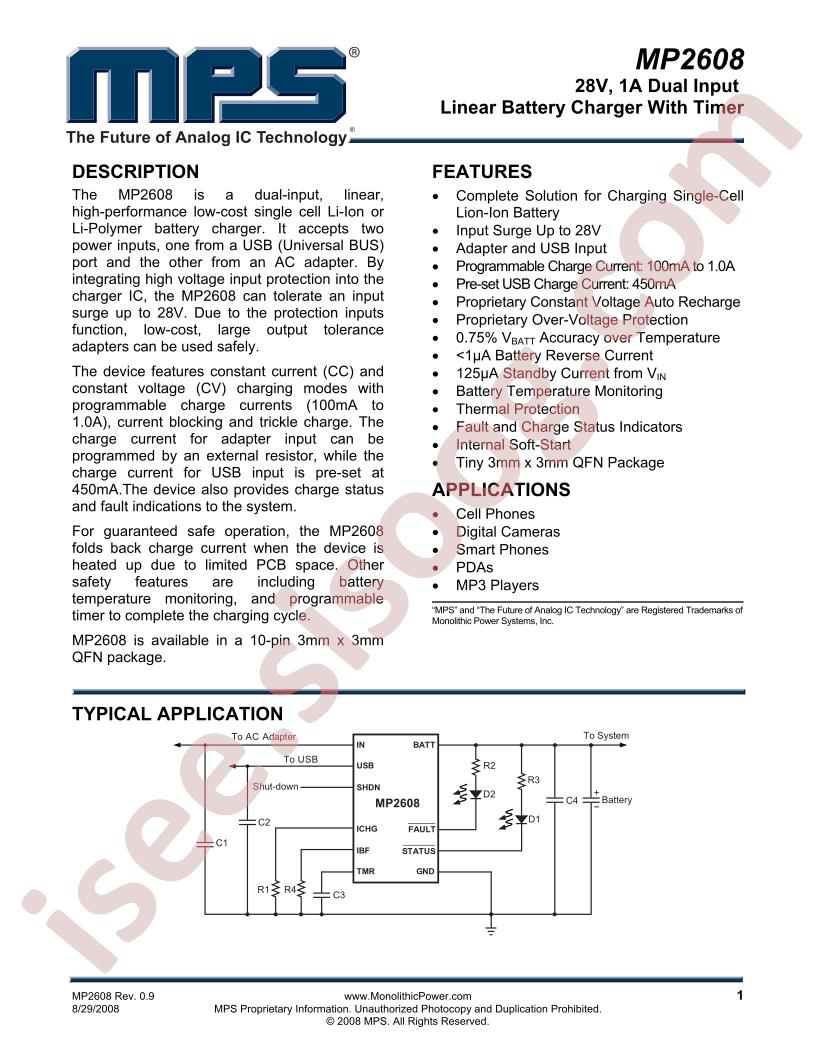 MP2608 Datasheet