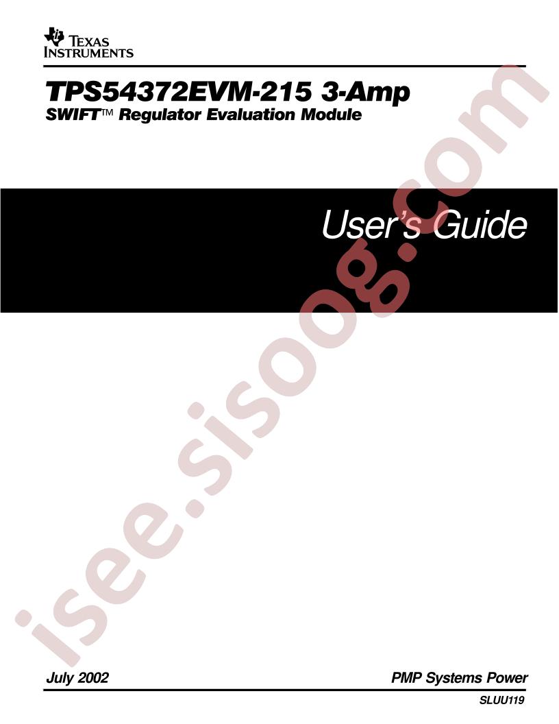 TPS54372EVM-215 Users Guide