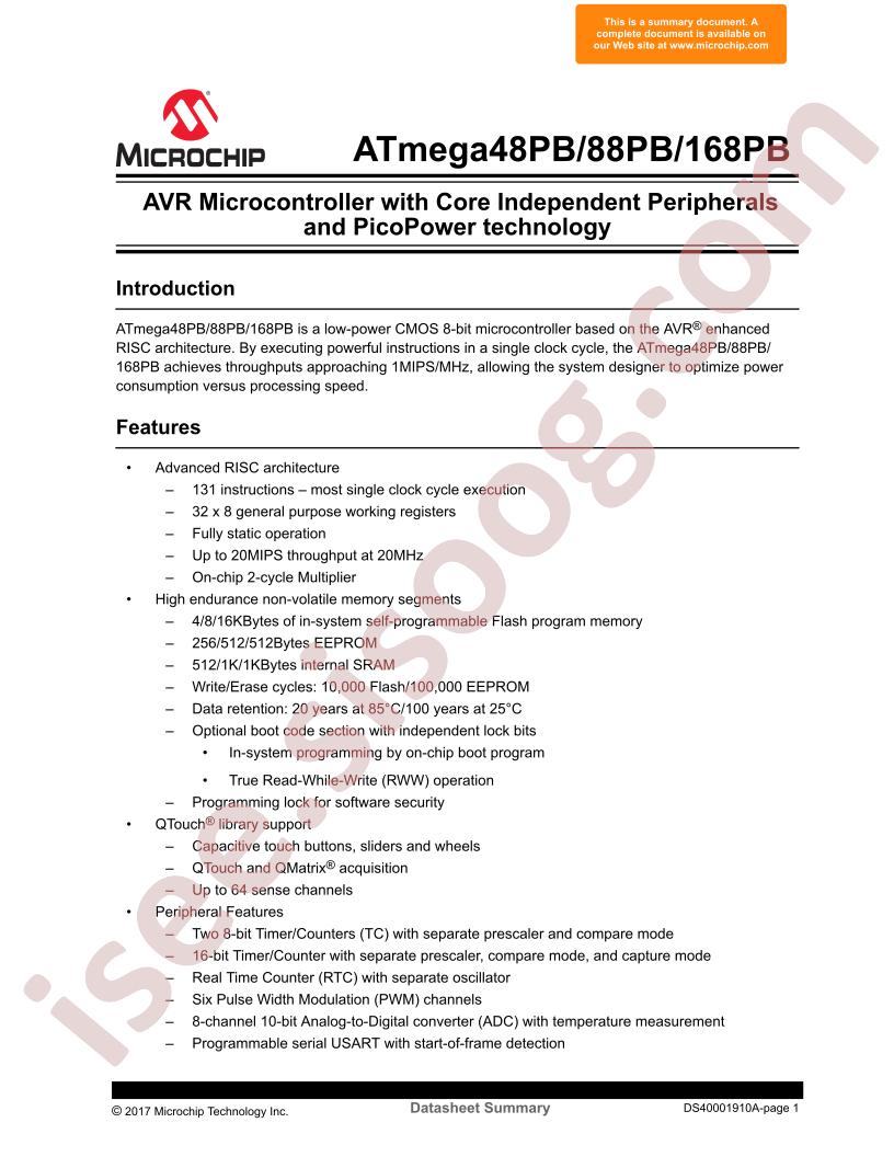 ATmega48/88/168PB Summary