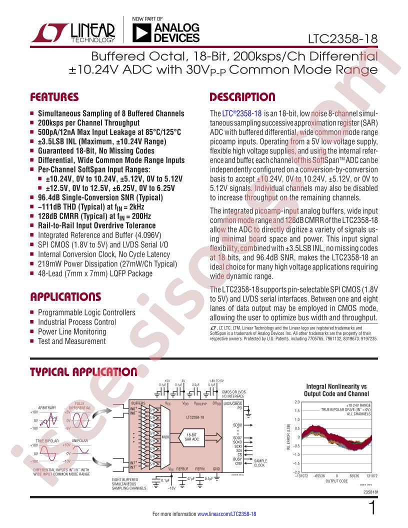 LTC2358-18 Datasheet