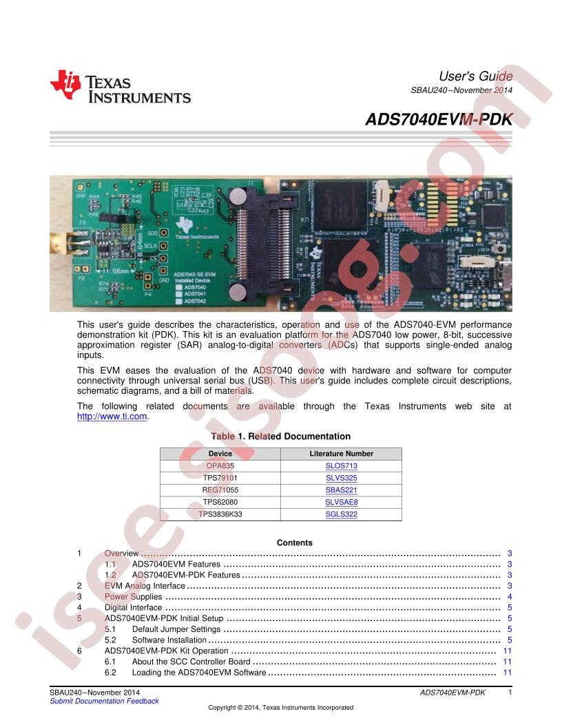ADS7040EVM-PDK User Guide