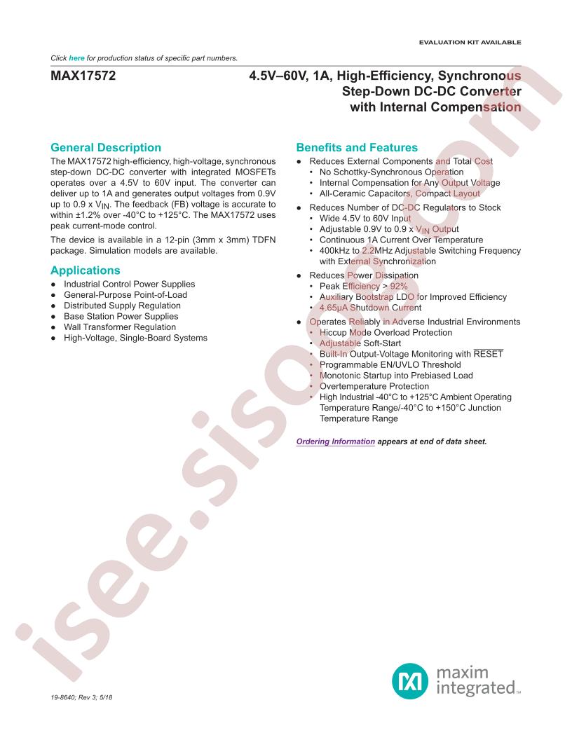 MAX17572 Datasheet