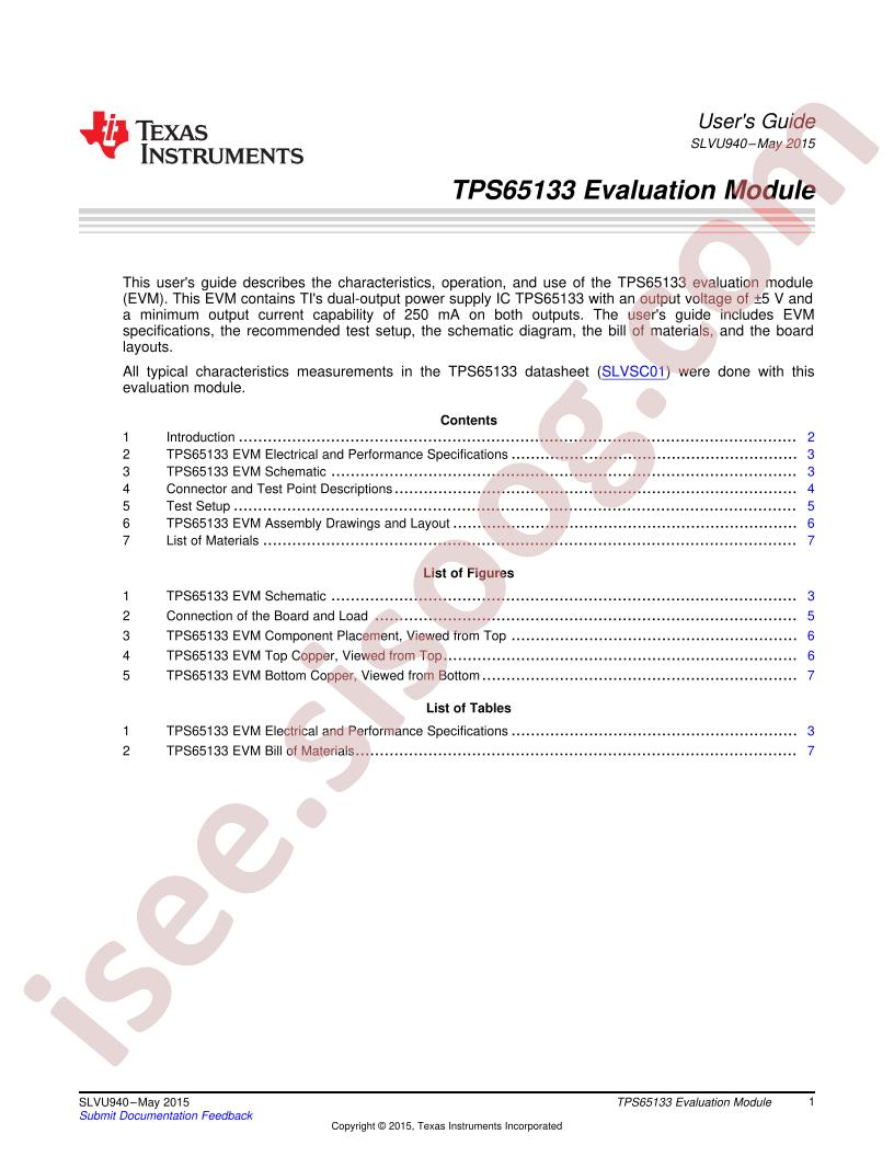 TPS65133EVM-699 User Guide