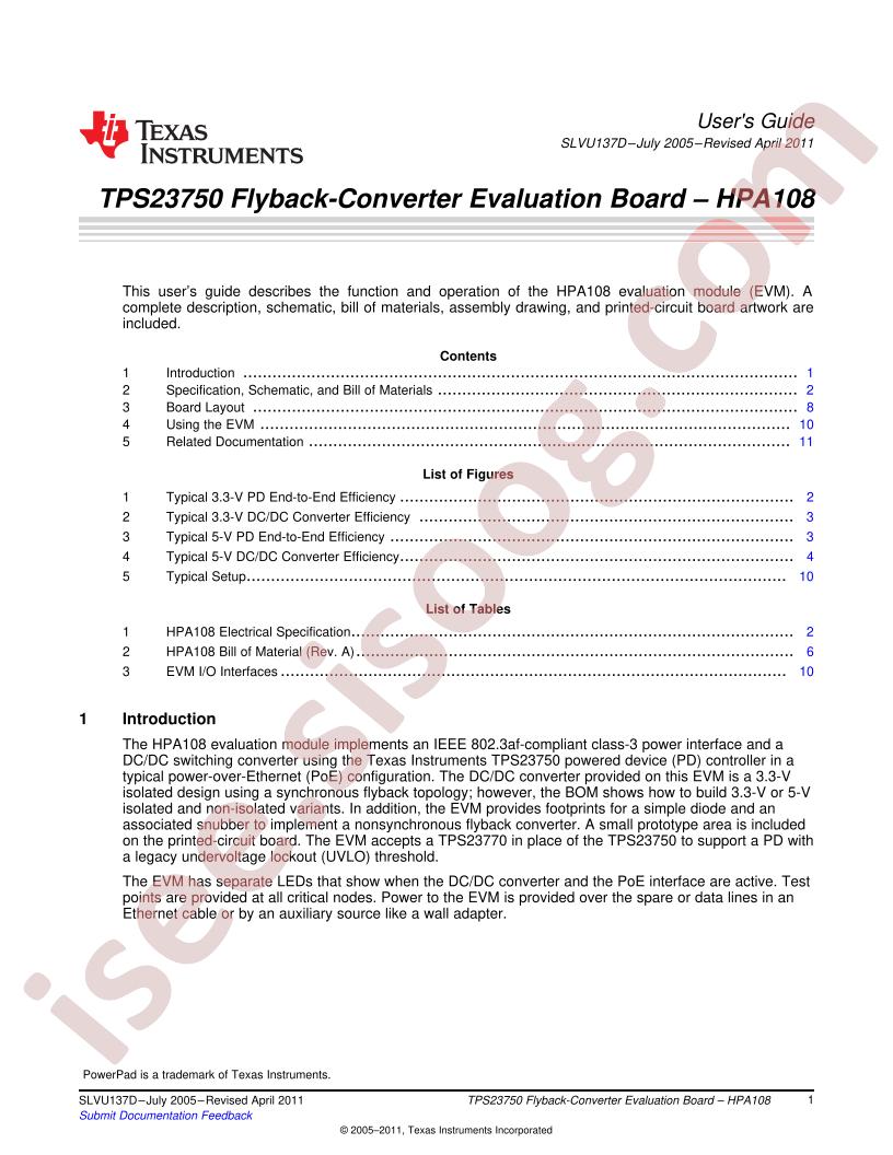 TPS23750 - HPA108 Users Guide