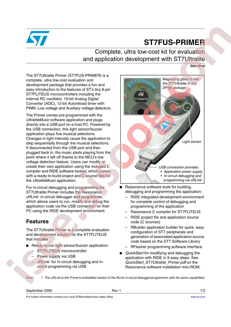 ST7FUS-PRIMER Data Brief