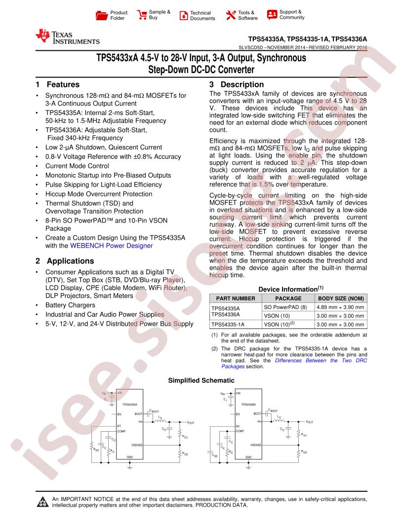 TPS54335A, TPS54336A Datasheet