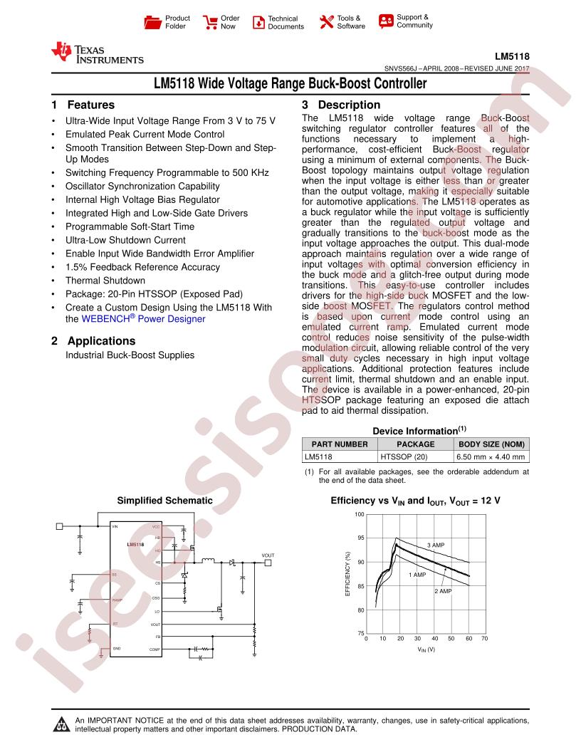 LM5118 Datasheet
