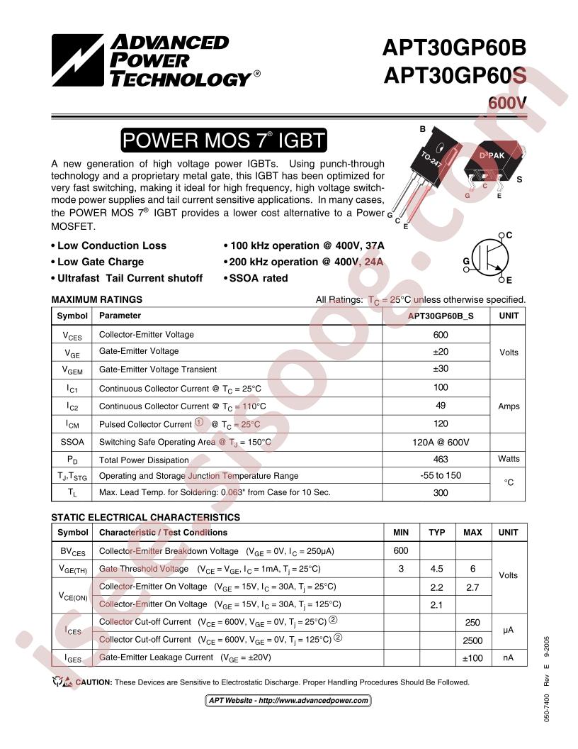 APT30GP60B,S