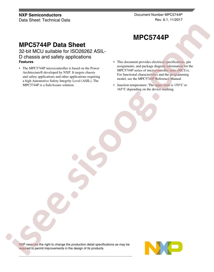 MPC5744P Datasheet