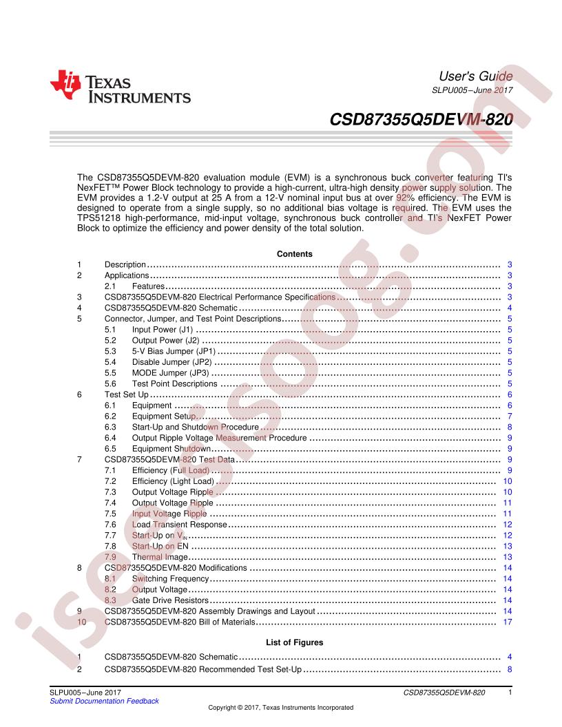 CSD87355Q5DEVM-820 User Guide