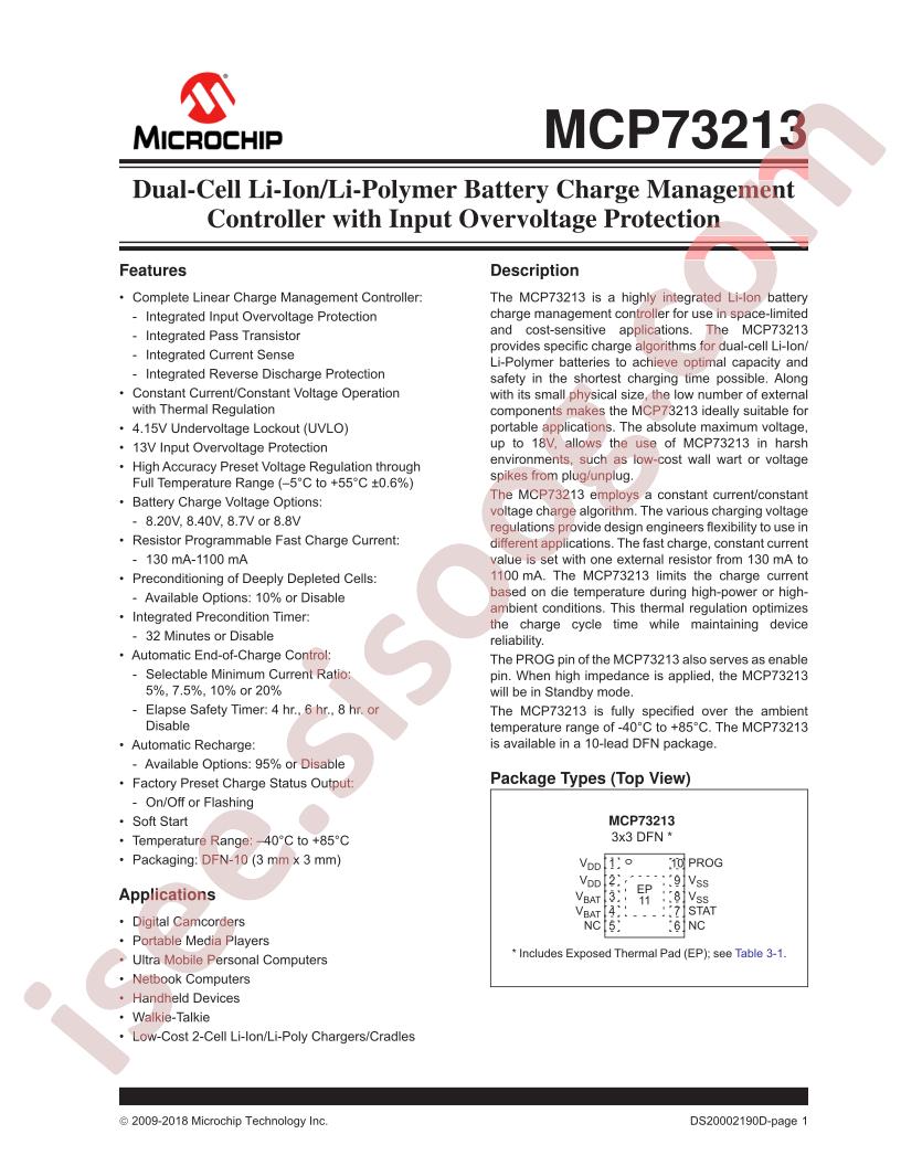 MCP73213 Datasheet