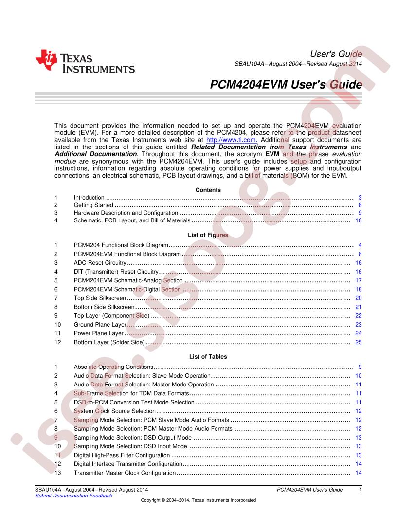 PCM4204EVM User Guide