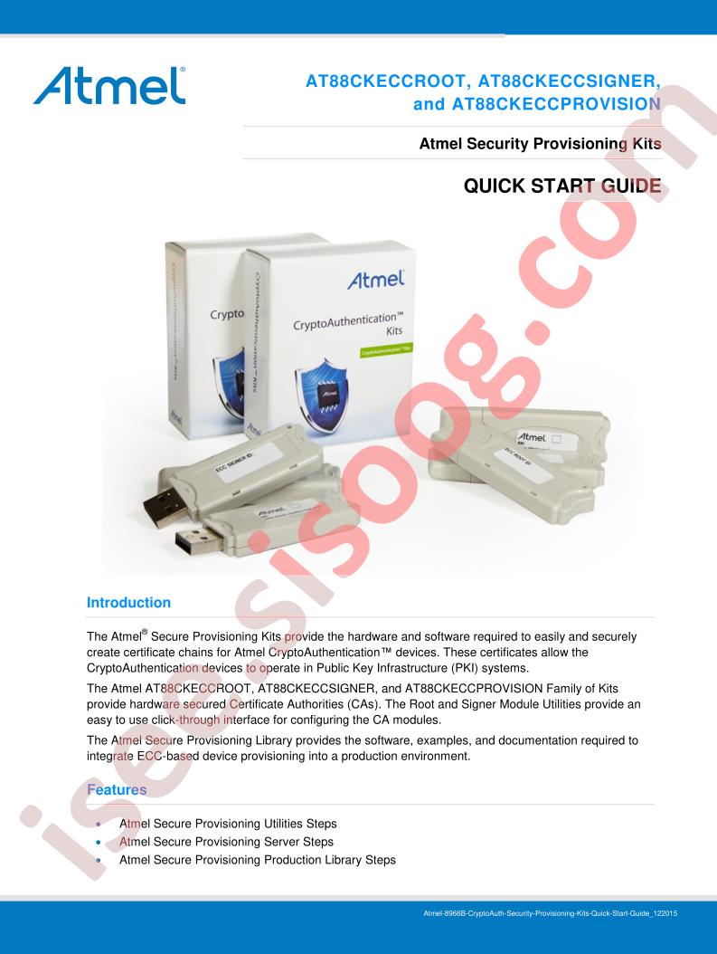 Security Provisioning Kits Quick Start Guide