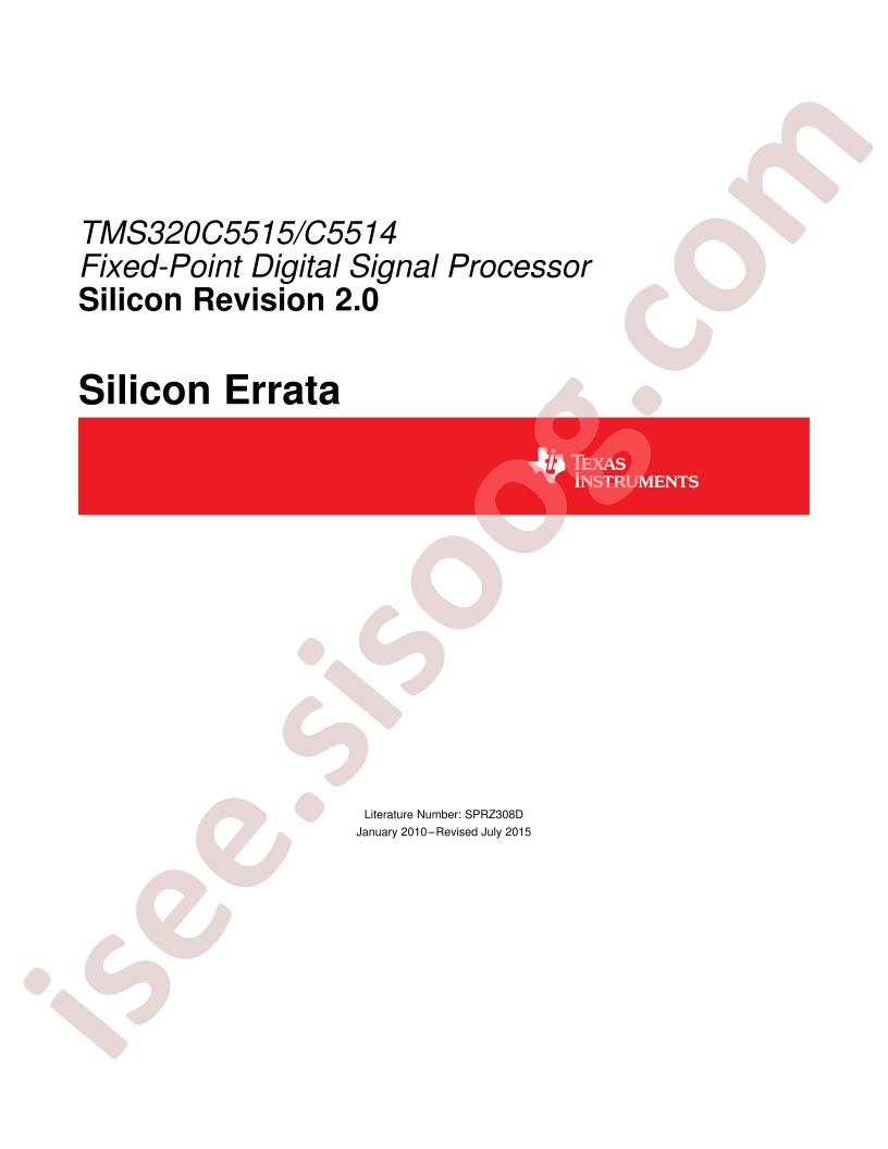 TMS320C5515/C5514 Errata