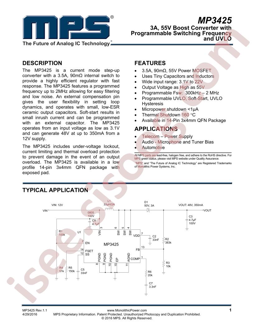 MP3425 Datasheet