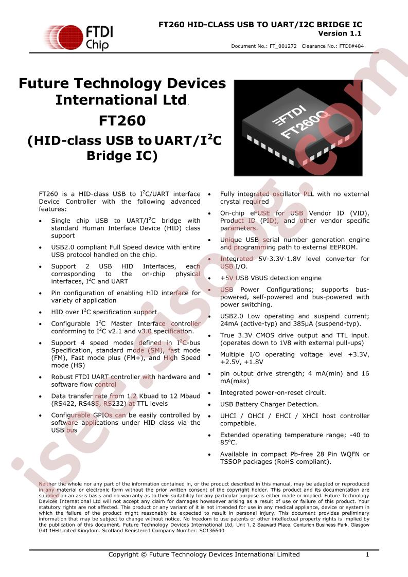 FT260 Datasheet