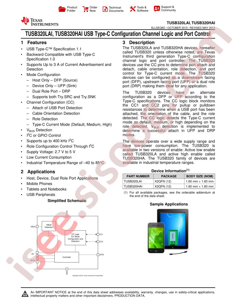 TUSB320-(L,H)AI Datasheet