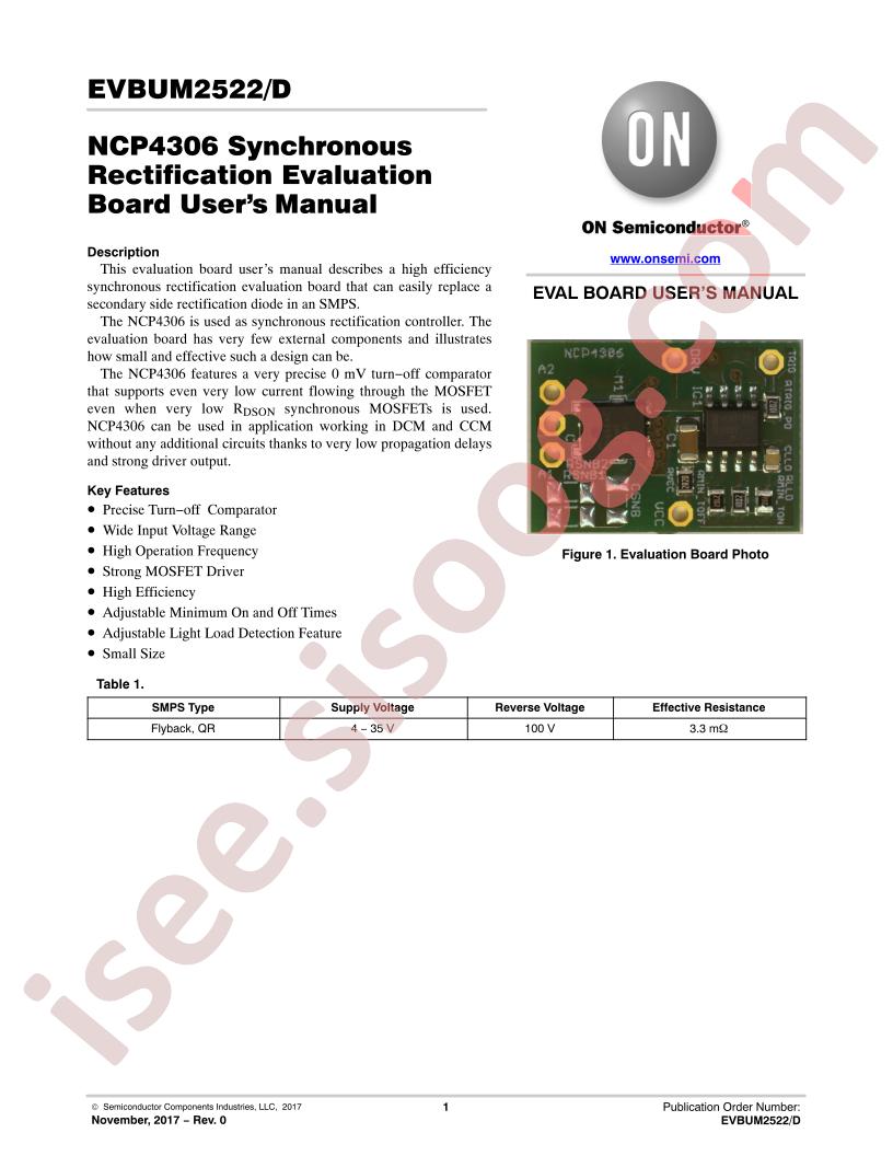 NCP4306 EVB Manual EVBUM2522/D
