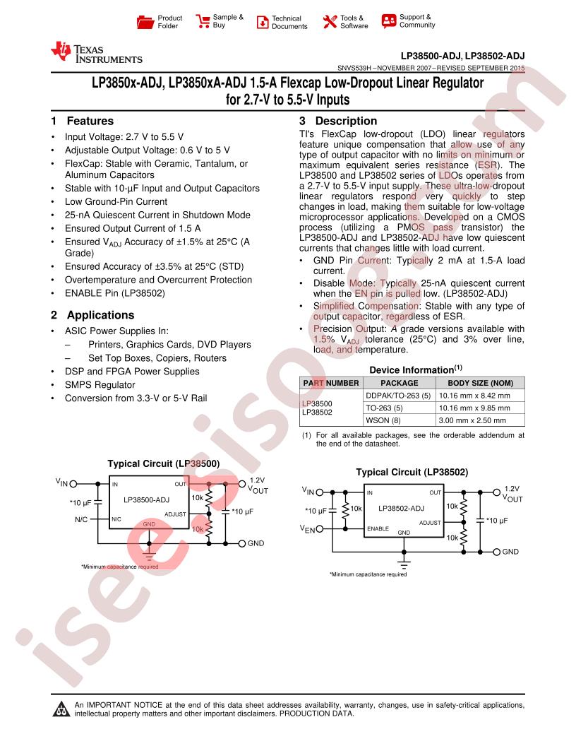 LP38500/2-ADJ, LP38500A/2A-ADJ