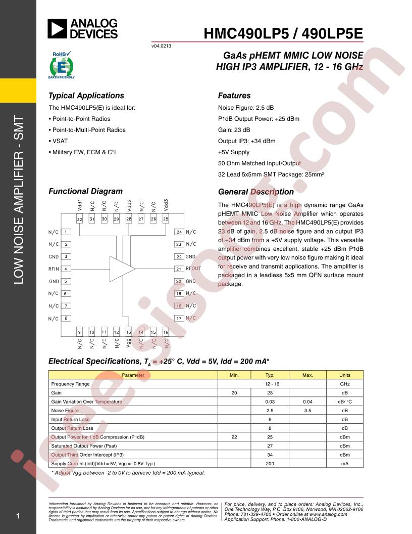 HMC490LP5,E