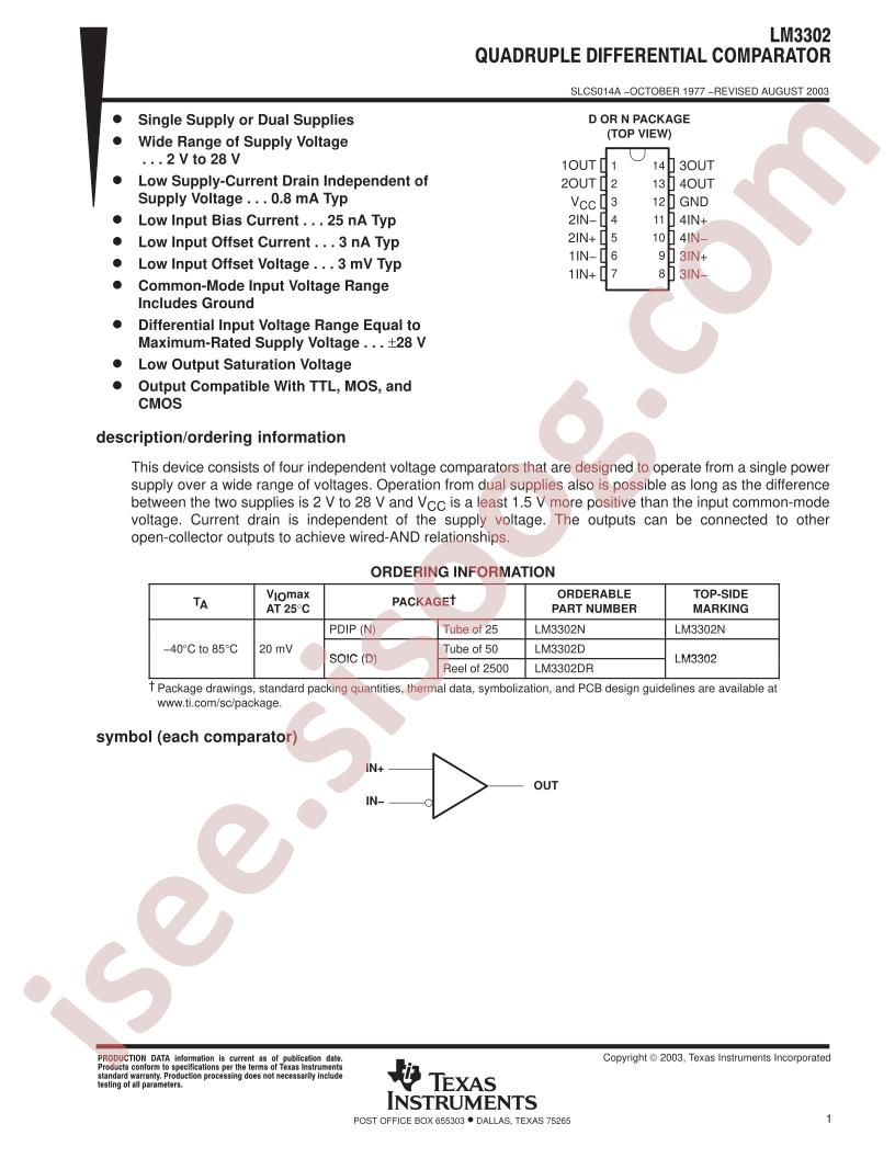 LM3302 Datasheet