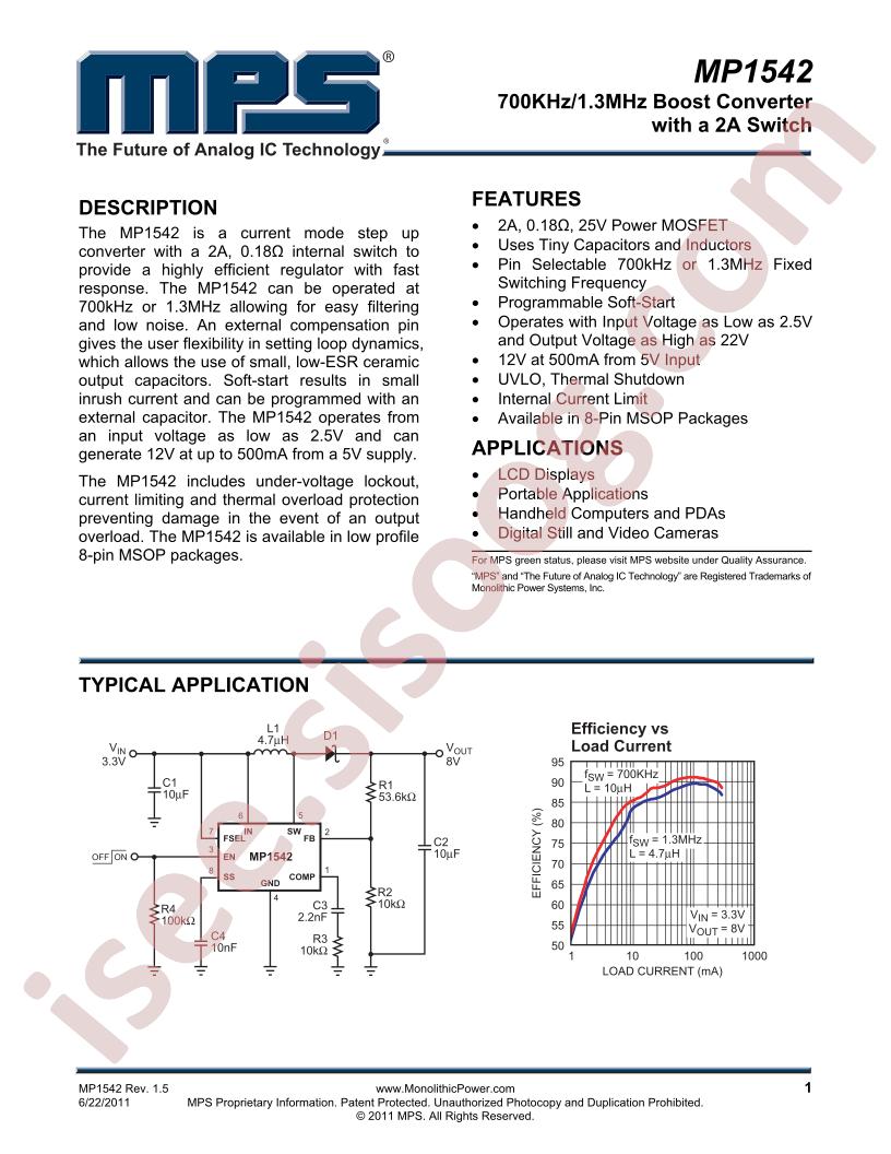 MP1542 Datasheet