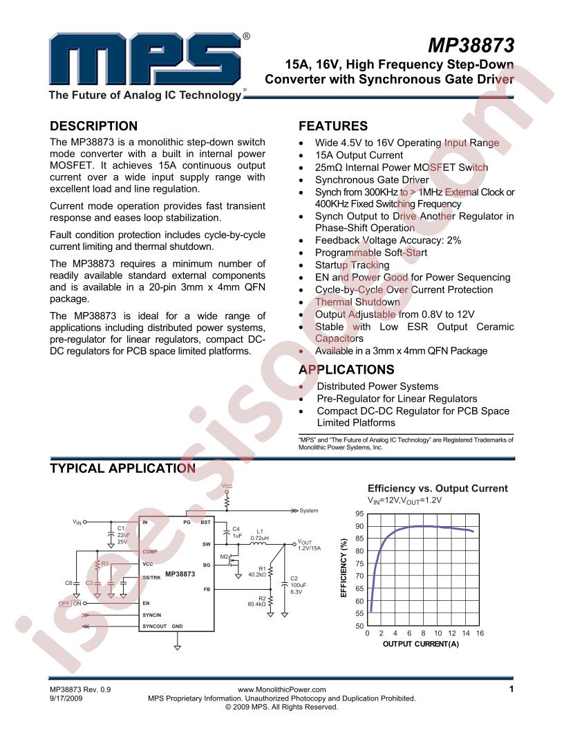 MP38873 Datasheet