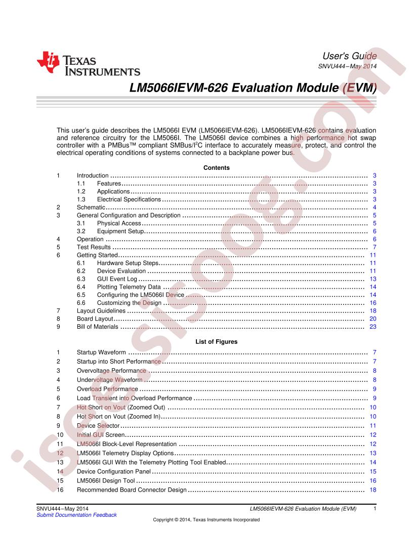 LM5066IEVM-626 User Guide